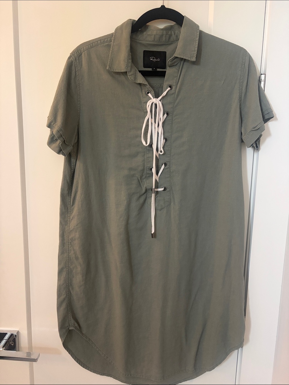 Rails cotton lace up dress